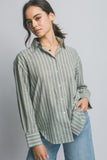 Oversized Button Down Stripe Shirt