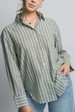 Oversized Button Down Stripe Shirt