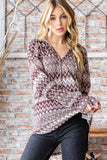 Brown Aztec Hoodie Top