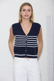 Striped Button Knit Vest