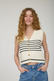 Striped Button Knit Vest