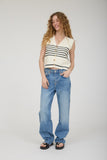 Striped Button Knit Vest