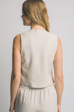 Linen Tie Front Vest