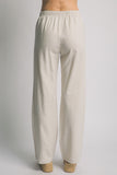 Drawstring Straight Leg Linen Pant