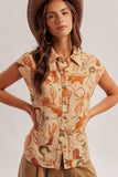 Western Desert Button Down Top