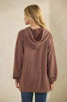 LONG SLEEVE BRUSHED URBAN RIB HOODIE TOP
