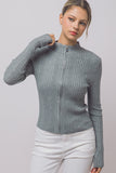 Ribbed Zip Up Sweater