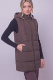 Sleevless Long Puffer Vest