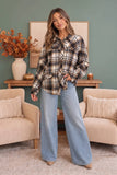 Plaid Flannel Button Down Shacket