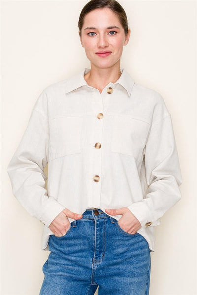 Natural Linen Shirt Jacket