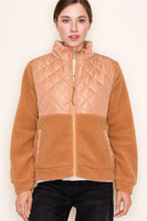 Quilted Fleece Zip Up Jacket