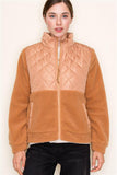 Quilted Fleece Zip Up Jacket