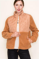 Quilted Fleece Zip Up Jacket