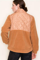 Quilted Fleece Zip Up Jacket