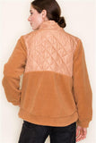 Quilted Fleece Zip Up Jacket