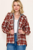 Plaid Twofer Hooded Full Zip Jacket