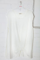 Plus Ivory Twist Hem Top