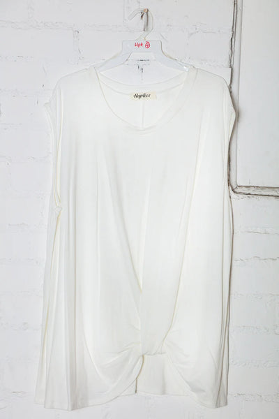 Plus Ivory Twist Hem Top