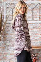 Brown Aztec Hoodie Top