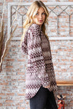 Brown Aztec Hoodie Top