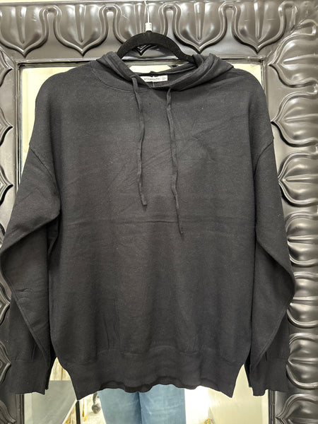 Lightweight Black Pullover Hoodie Sweater