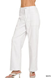 Straight Leg Utility Pocket Denim Pants
