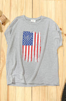 Grey American Flag Tshirt