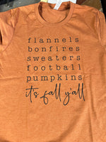 Fall Yall Words Tshirt