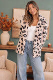 Blush Leopard Print Faux Fur Open Front Jacket