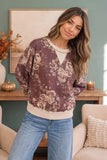Vintage Print Floral Crewneck Sweatshirt