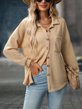 Waffle Knit Button Up Shacket
