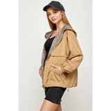 Reversible Leopard Print Windbreaker