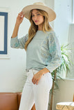 Patchwork Sleeve Knit Top
