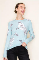 Floral Print Long Sleeve Pullover Sweater