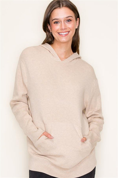 Oatmeal Oversized Hooded Sweater