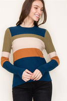 Waffle Texture Multi Color Top