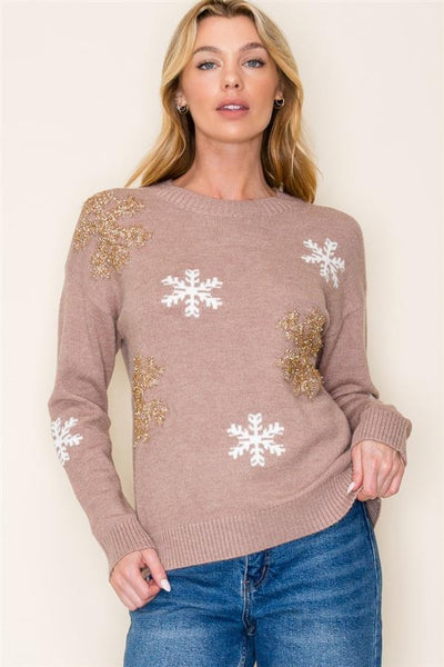 Winter Snowflake Holiday Pullover Sweater