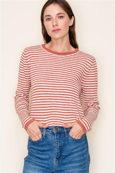 Striped Long Sleeve Pullover Sweater