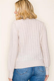 Vertical Striped Button Detail Pullover Sweater