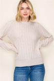 Vertical Striped Button Detail Pullover Sweater