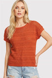 Short Sleeve Pointelle Sweater