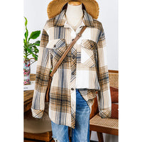 Plaid Front Pocket Button Up Shacket