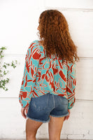 Long Sleeve Crepe Floral Top