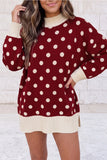 Polka Dot Mock Neck Sweater