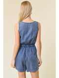Sleeveless Drawstring Waist Romper