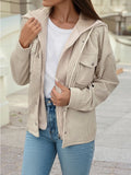 Solid Color Contrast Textured Shacket