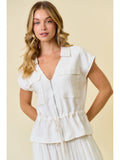 Utility Linen Zip Up Vest