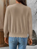 Lightweight Scalloped Cardigan Sweater