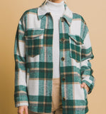 Wool Blend Plaid Button Up Shacket