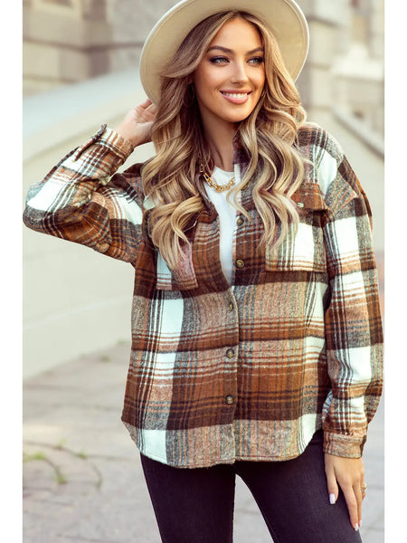 Plaid Flap Pocket Shacket